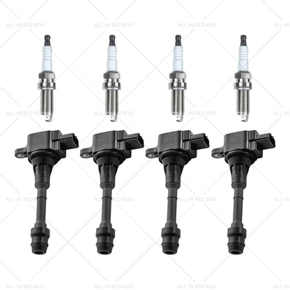 4x Ignition Coils & 4x Spark Plugs for Nissan X-Trail (2001-2007)