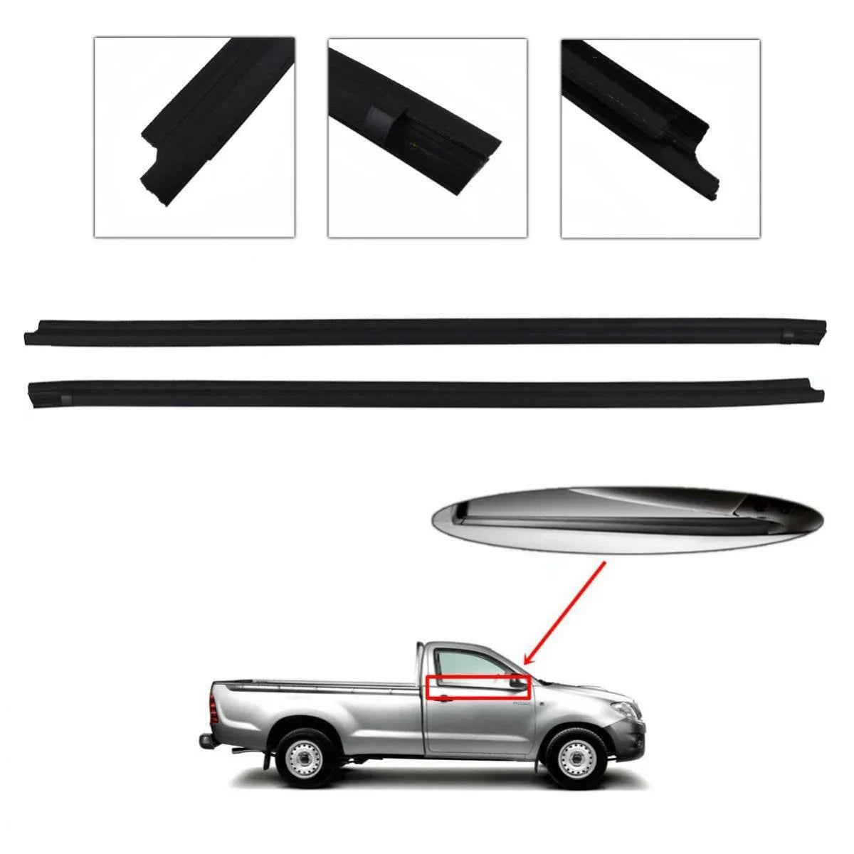 Weatherstrip Door Belt Out Front LH+RH Fits Toyota Hilux Vigo SR5 2D Ute 2005-15