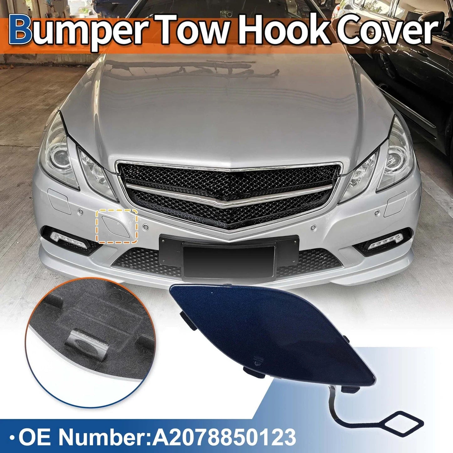 Front Car Bumper Tow Hook Cover for Mercedes-Benz (2012-2018) Jewelry Blue