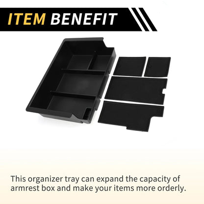 Center Console Organizer Tray for Chevy Silverado (2015-2019) Black