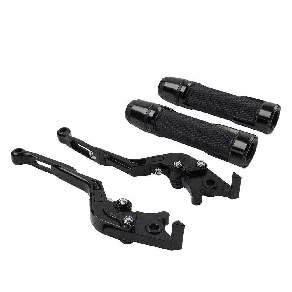 Black Extendable Brake Clutch Levers Grip Set for Suzuki GSXR600/750 (2006-2023)