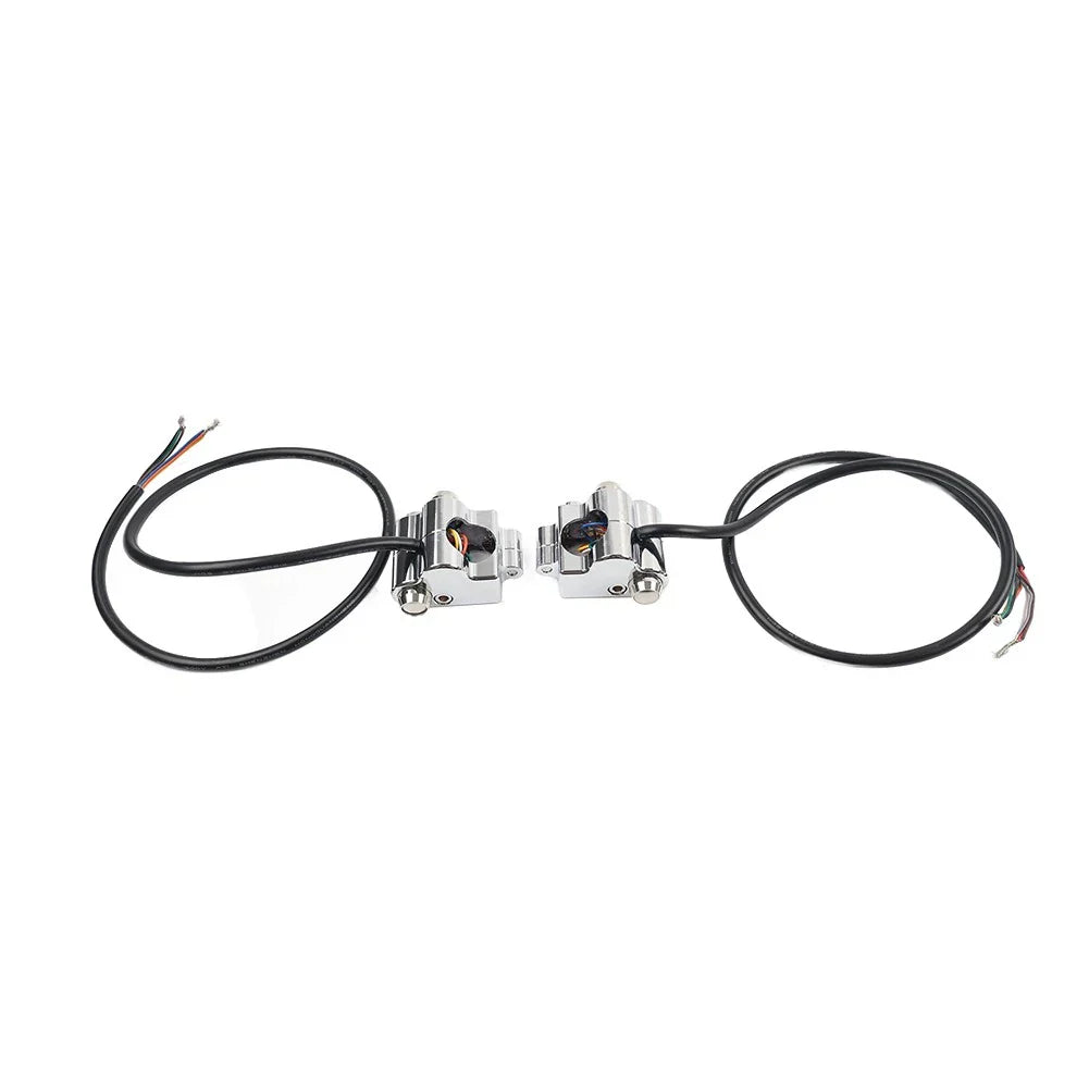 1" CNC Handlebar Switch Controls Housing for Harley Universal Motor Chrome