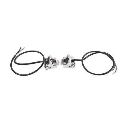1" CNC Handlebar Switch Controls Housing for Harley Universal Motor Chrome