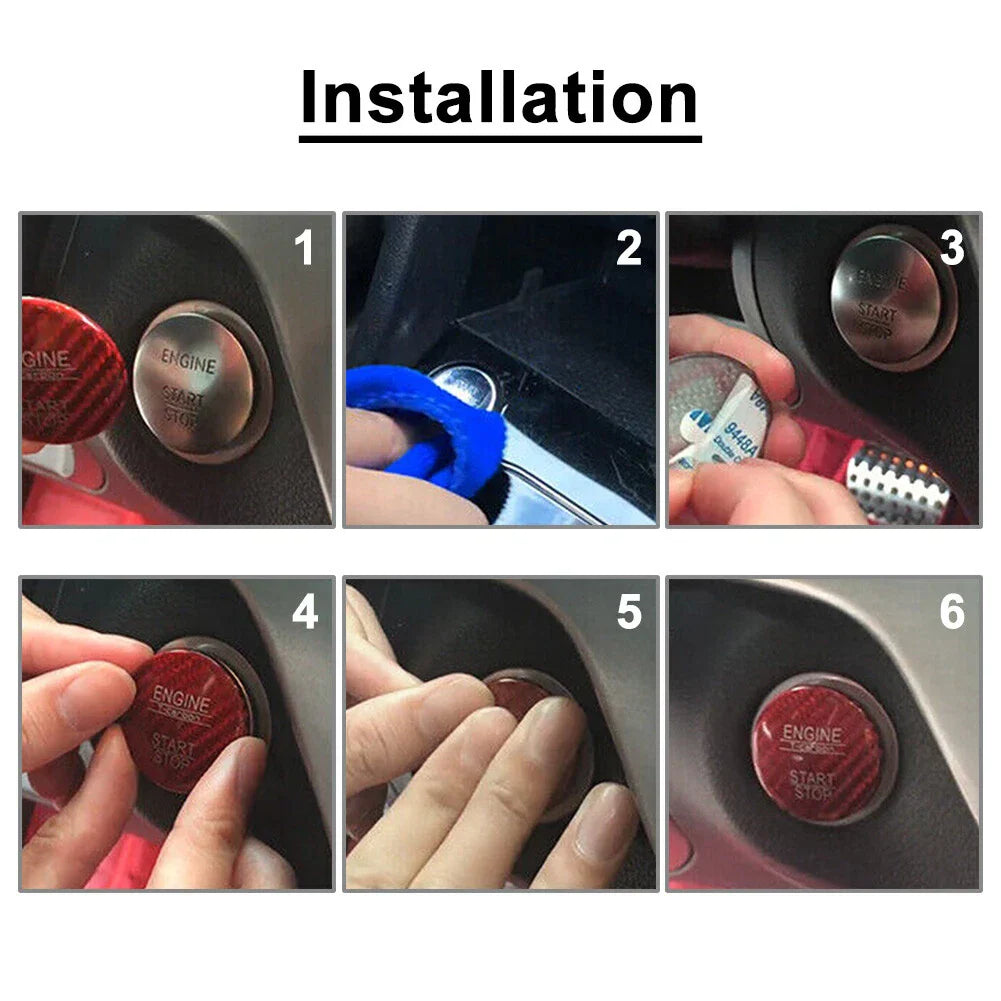 Red Engine Start Stop Button Trim for Cadillac XT4 XT6 CT5, Chevrolet, GMC