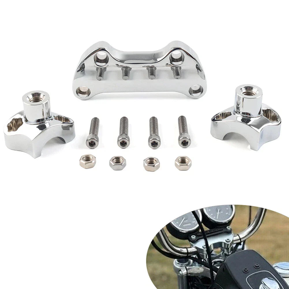 1.7" Handlebar Risers for Harley Dyna, Street Bob, Softail, Sportster (2006-2023)
