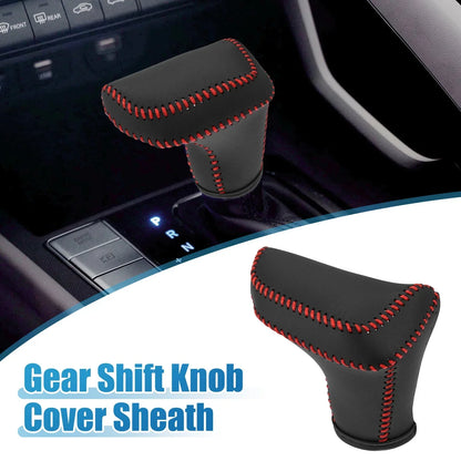 Automatic Gear Shift Knob Cover for Hyundai Elantra (2021-2023) Red Stitching