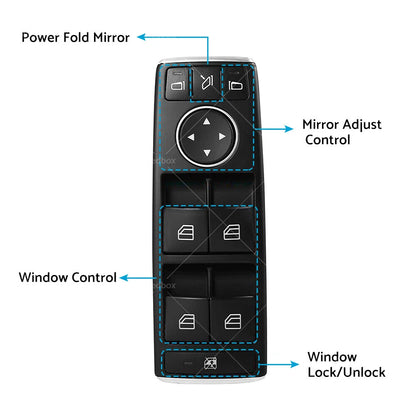 Master Power Window Switch for Mercedes Benz C E GLK S204 W204 W212 (2008-2016)