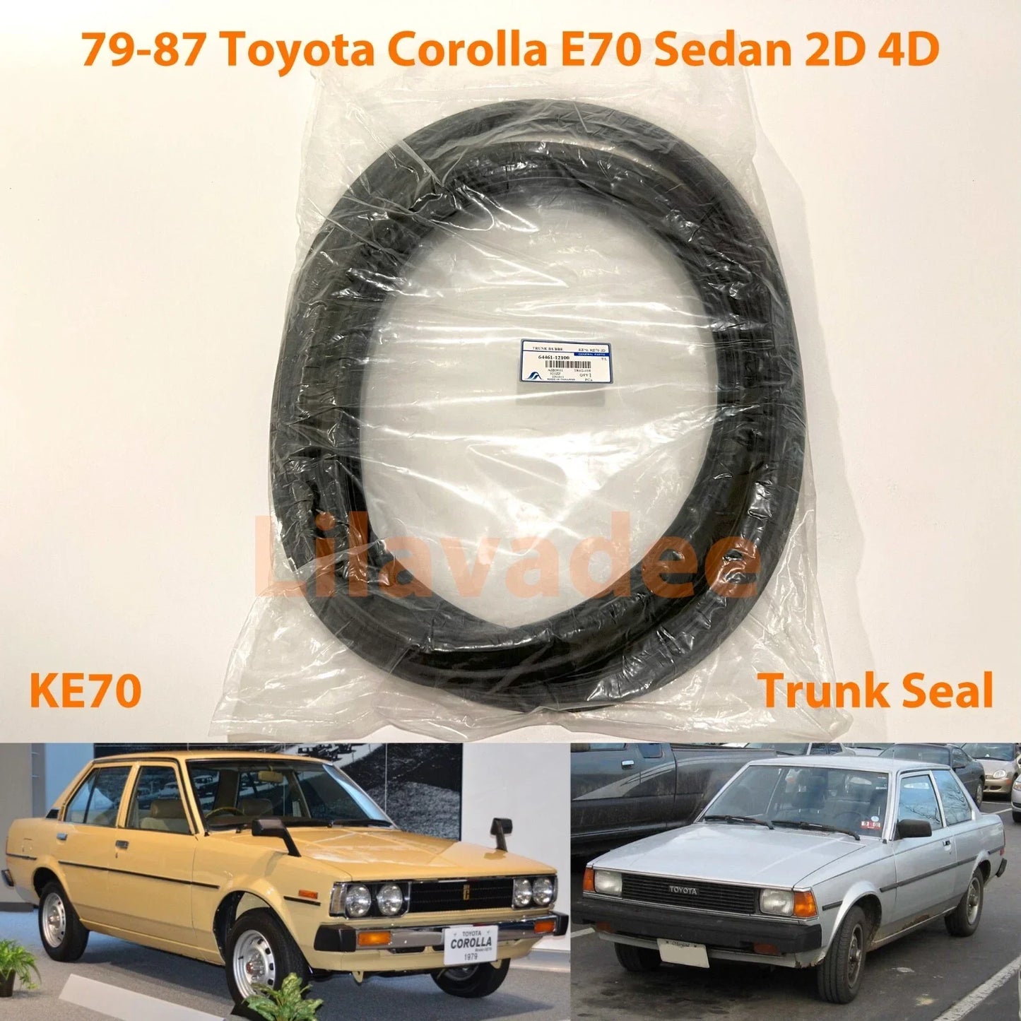 Trunk Lid Weatherstrip Rubber Seal for Toyota Corolla KE70 (1979-1982)