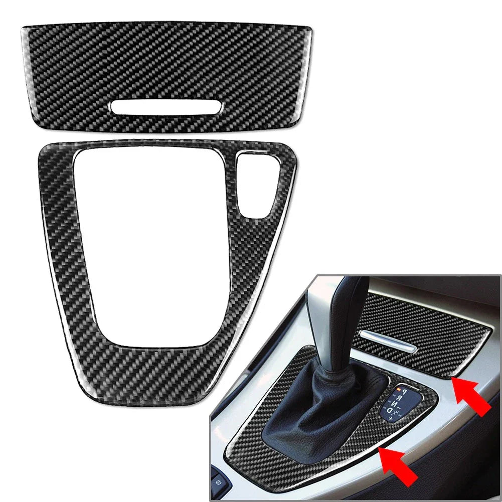Black Gear Shift Box Panel Cover Trim for BMW 3 Series E90 E92 E93 (2005-12)