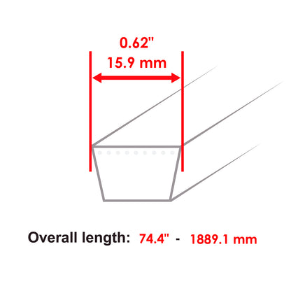 Deck Belt Replacement for Cub Cadet LT 1554 (1993–1999)