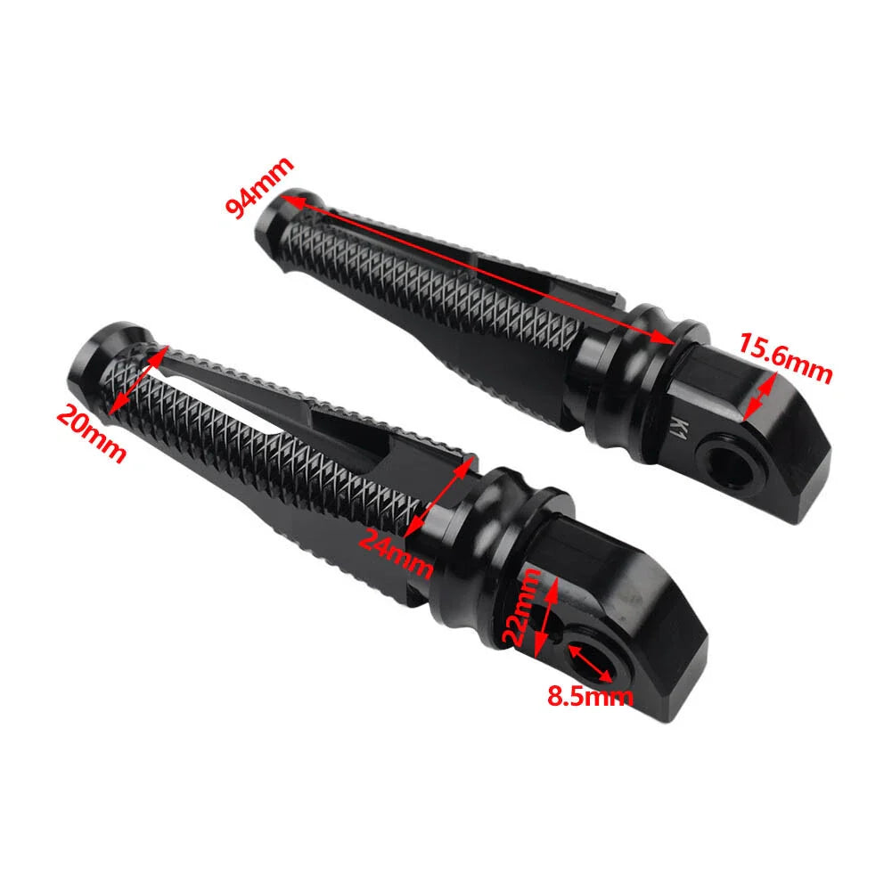 Rear Passenger Foot Pegs Black for Daytona 675, 955i, Tiger 1050 (2006-2017)