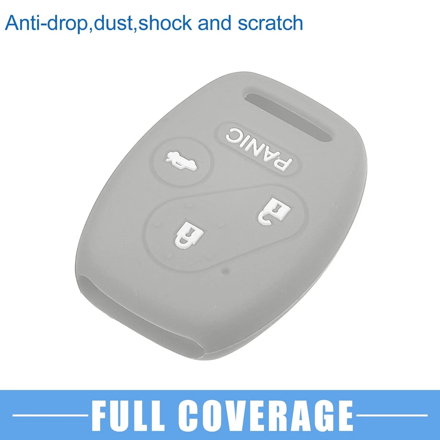Smart Key Fob Cover for Honda Accord Civic CR-V Pilot Black Gray (2 x)