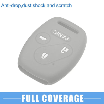 Smart Key Fob Cover for Honda Accord Civic CR-V Pilot Black Gray (2 x)