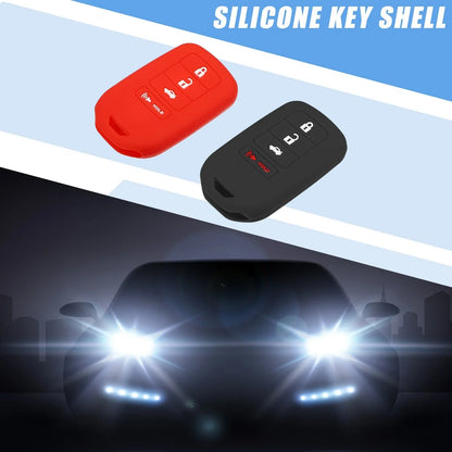 Smart Key Fob Cover for Honda Accord EX EXL EX-L 2013-2018 Black Red (2 x)