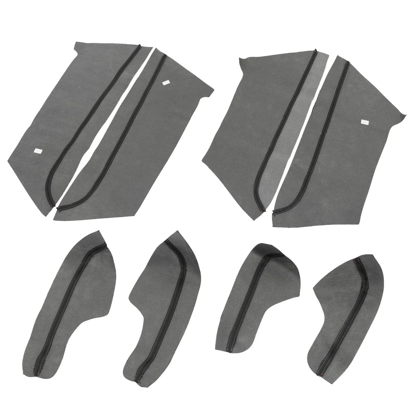 8Pcs Door Panel Armrest Covers for Honda Civic (2016-2020) Black Red Line