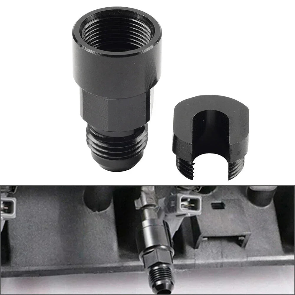 6AN Male to 3/8" Quick Disconnect EFI Fuel Rail Adapter for GM LS (2001-2023)