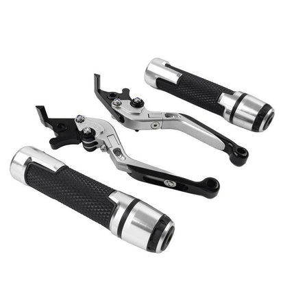 Silver Extendable Brake Clutch Levers & Handlebar Grips for Kawasaki Z1000