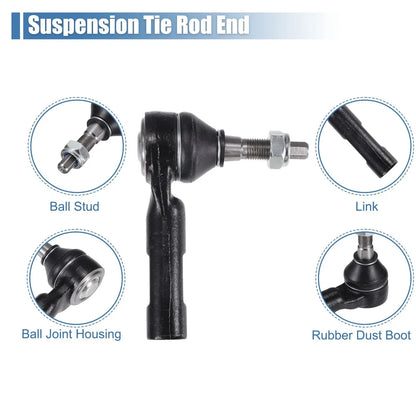 6pcs Front Inner Outer Tie Rod Ends for Chrysler 300 (2005-2023)