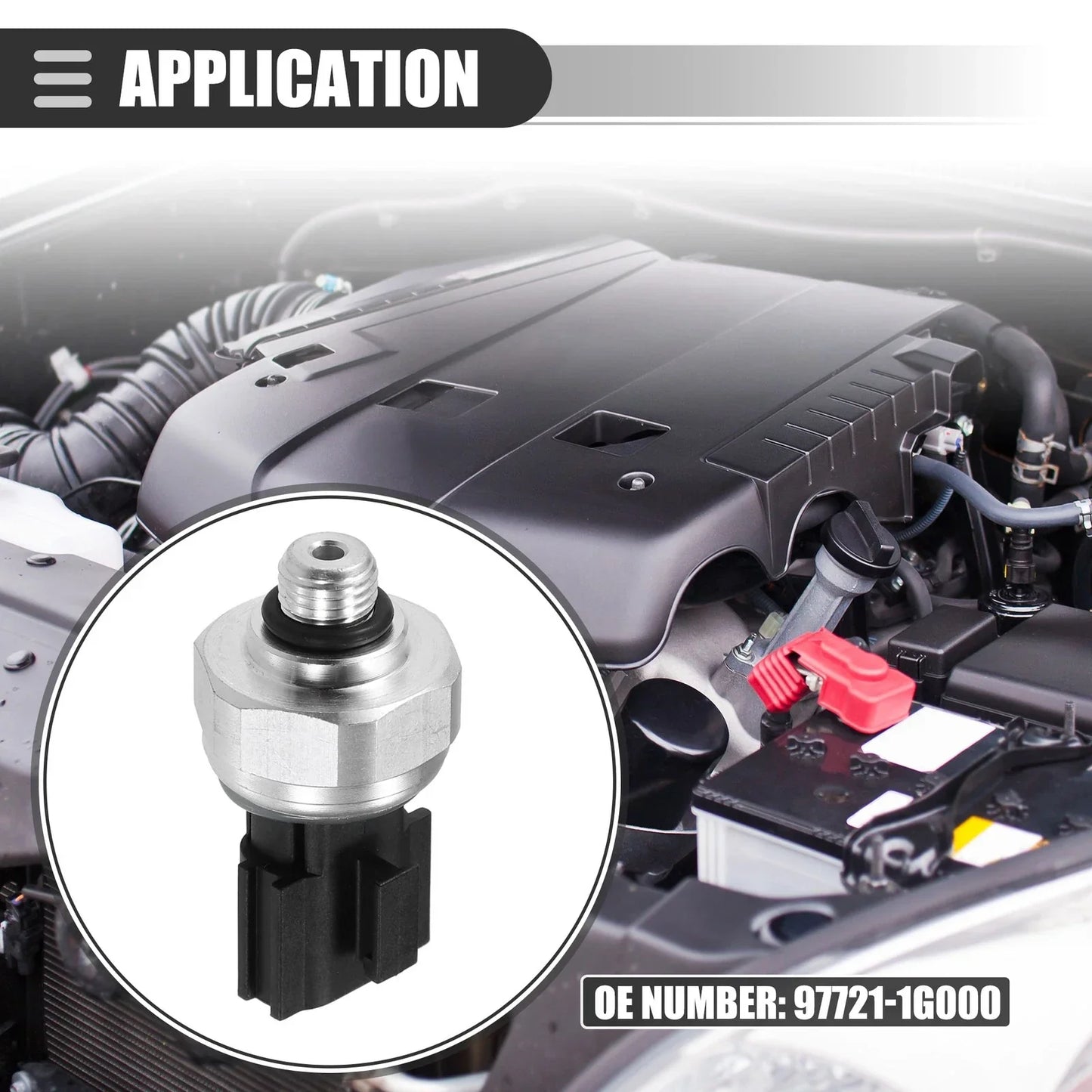 A/C Pressure Transducer Valve for Hyundai Accent (2012-2017) Metal Black