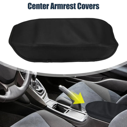 Black Microfiber Leather Armrest Protector Cover for Honda Civic (2016-2023)