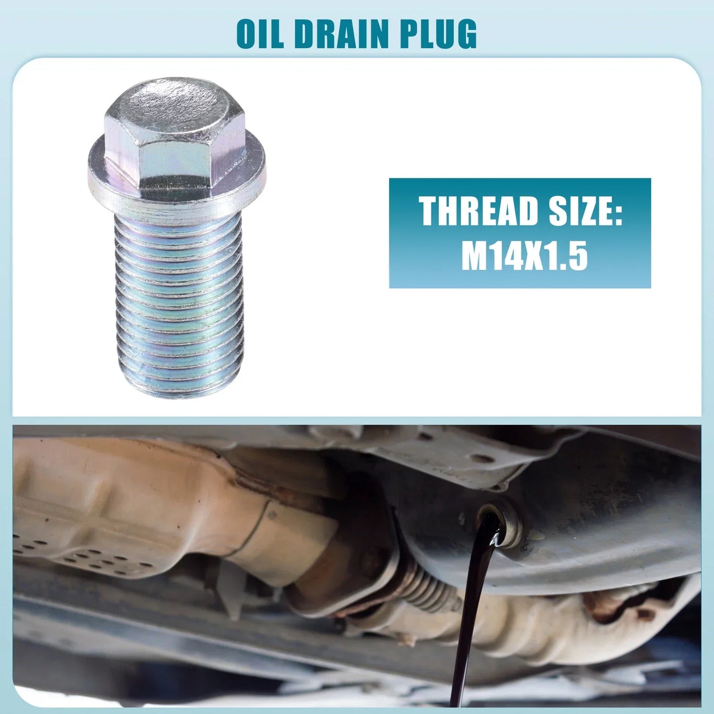 Oil Drain Plug for Mercedes-Benz 190D (1984-1989) Silver Tone