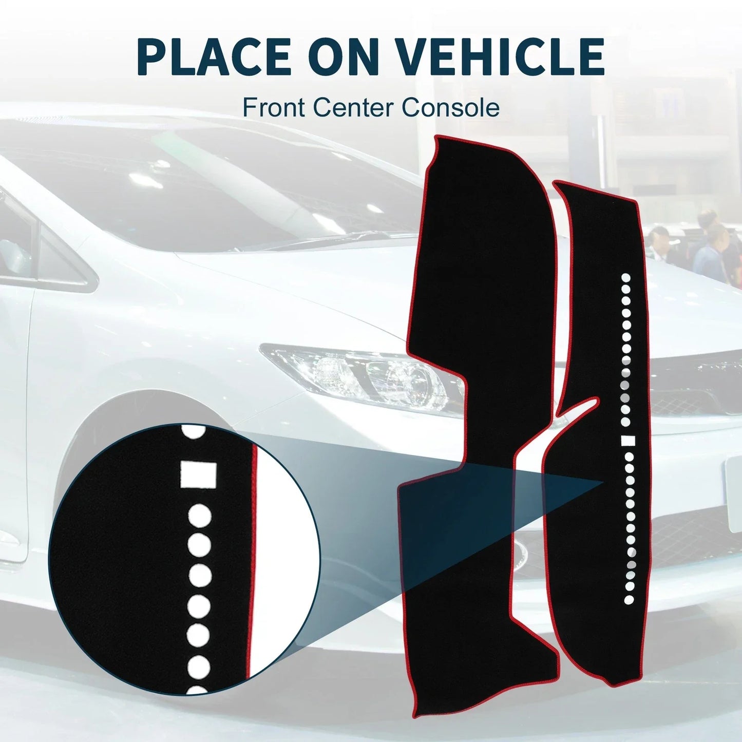 Dashboard Cover Mat for Honda FREED GB5/6/7/8 (2016-2023) Sun Protector Black Red