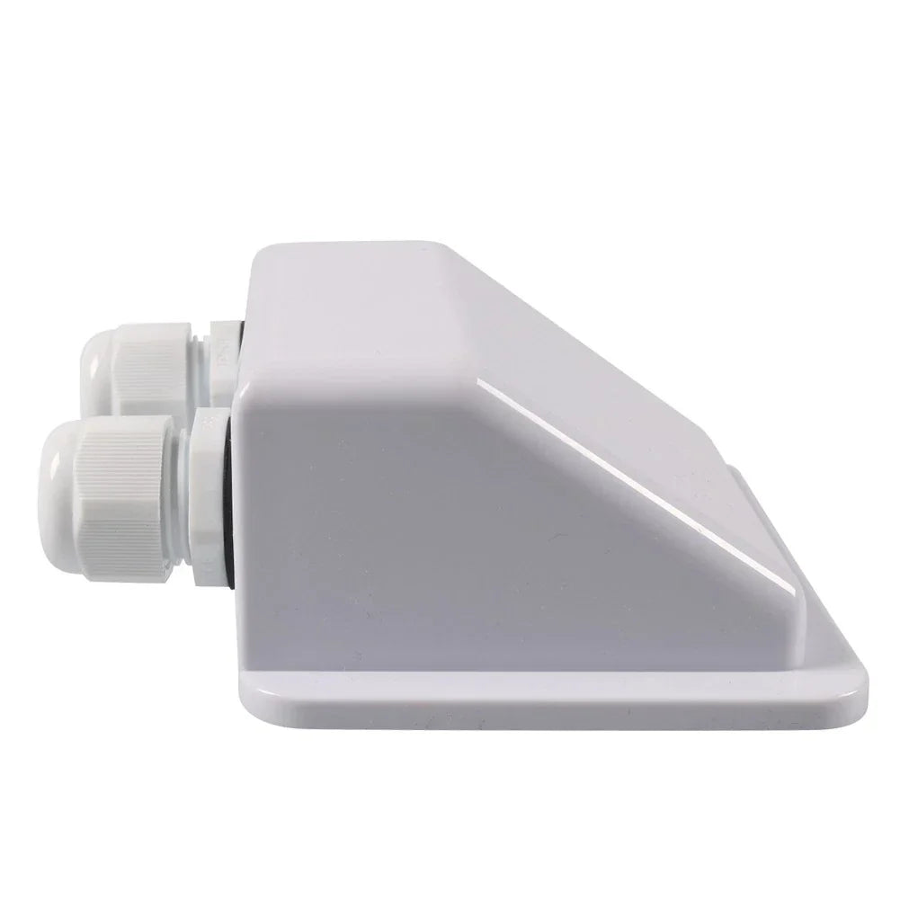 Double Wire Cable Entry Gland Box for Solar Panel RV Caravan White