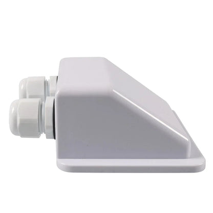 Double Wire Cable Entry Gland Box for Solar Panel RV Caravan White