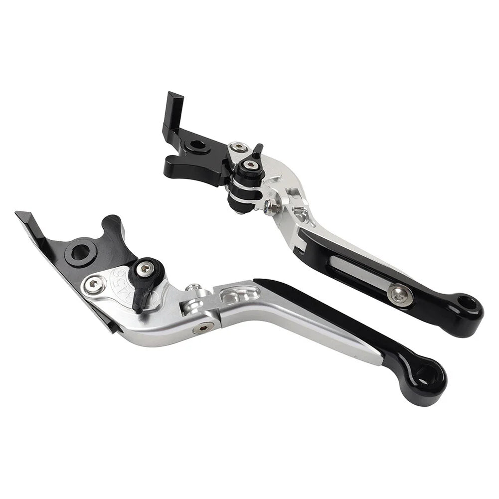 CNC Silver Extendable Brake Clutch Levers for Kawasaki Ninja 125 250 (2018-2023)