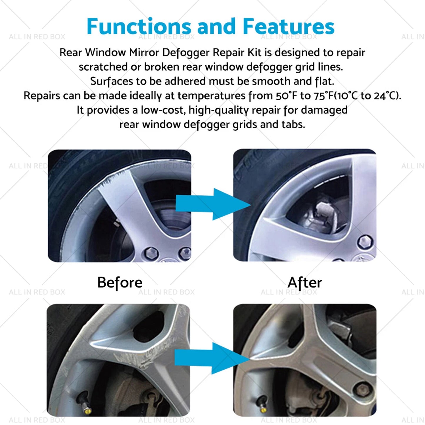 5x Wheel Rim Scuff Repair Kit for Car - Fix Scrapes & Damage