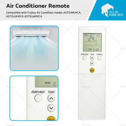 Fujitsu Air Con Remote Replacement for ASTG18KMCA, ASTG22KMCA, ASTG24KMCA
