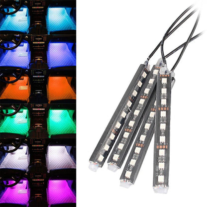 4 x Colorful LED Car Interior Lights Kit for Universal Models