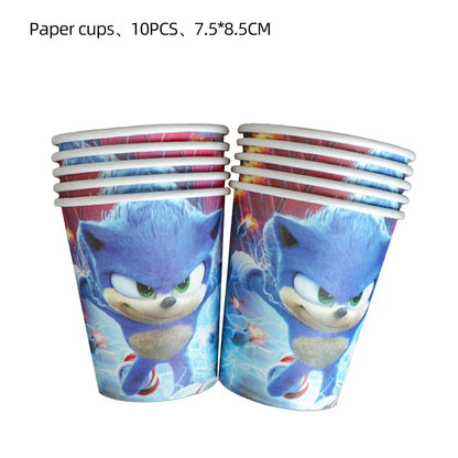 51pcs Sonic Birthday Party Supplies - Tablecloth, Plates, Napkins, Cups