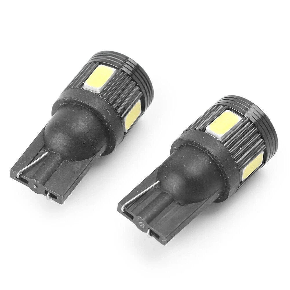 T10 5630 6 SMD LED Wedge Light Bulbs for Car - White Black Shell