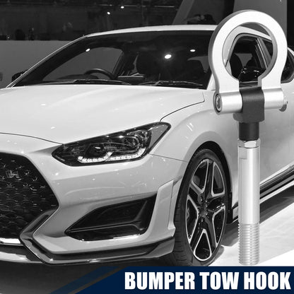 Silver Round Front Rear Bumper Tow Hook Screw for Hyundai Veloster (2012-2017)