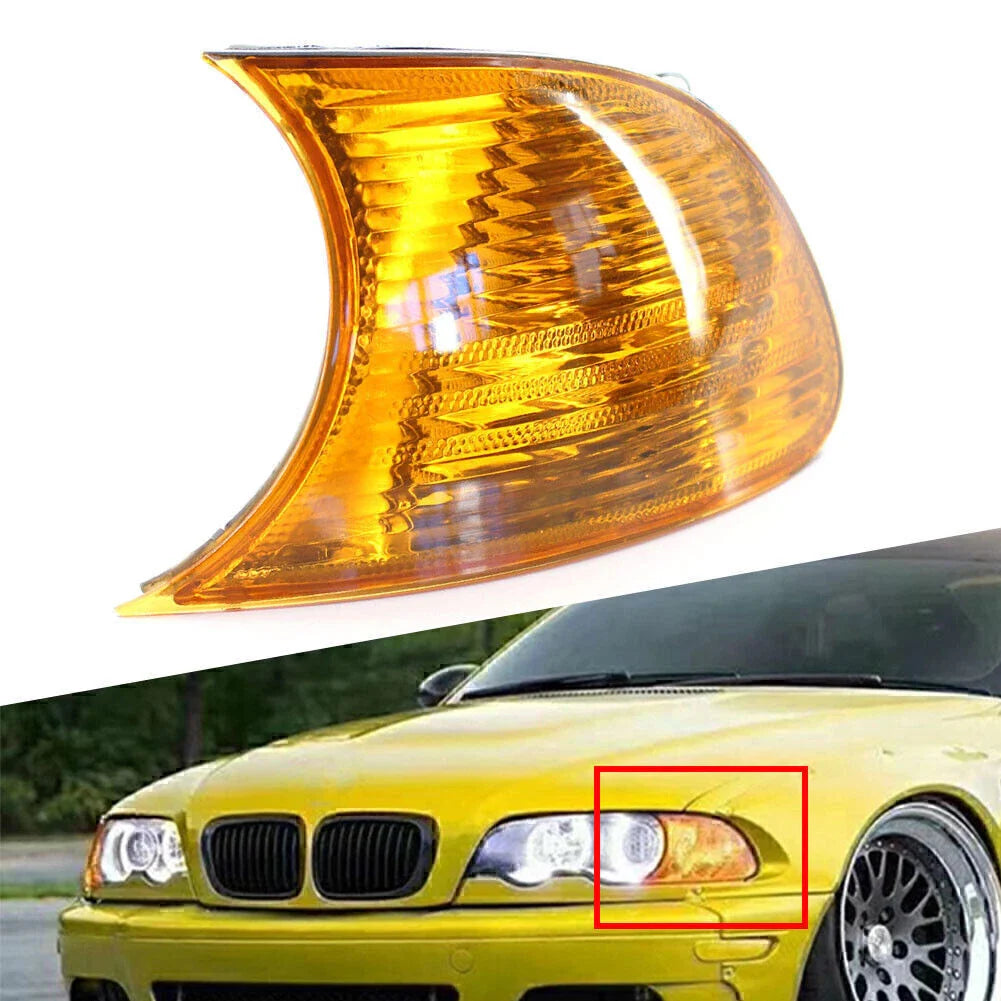 Front Left Turn Signal Light Yellow Lens for BMW E46 3-Series (2000-2001)
