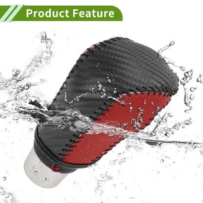 Car Gear Shift Knob Cover for Honda Civic 2016-2021 Black Carbon Fiber Red