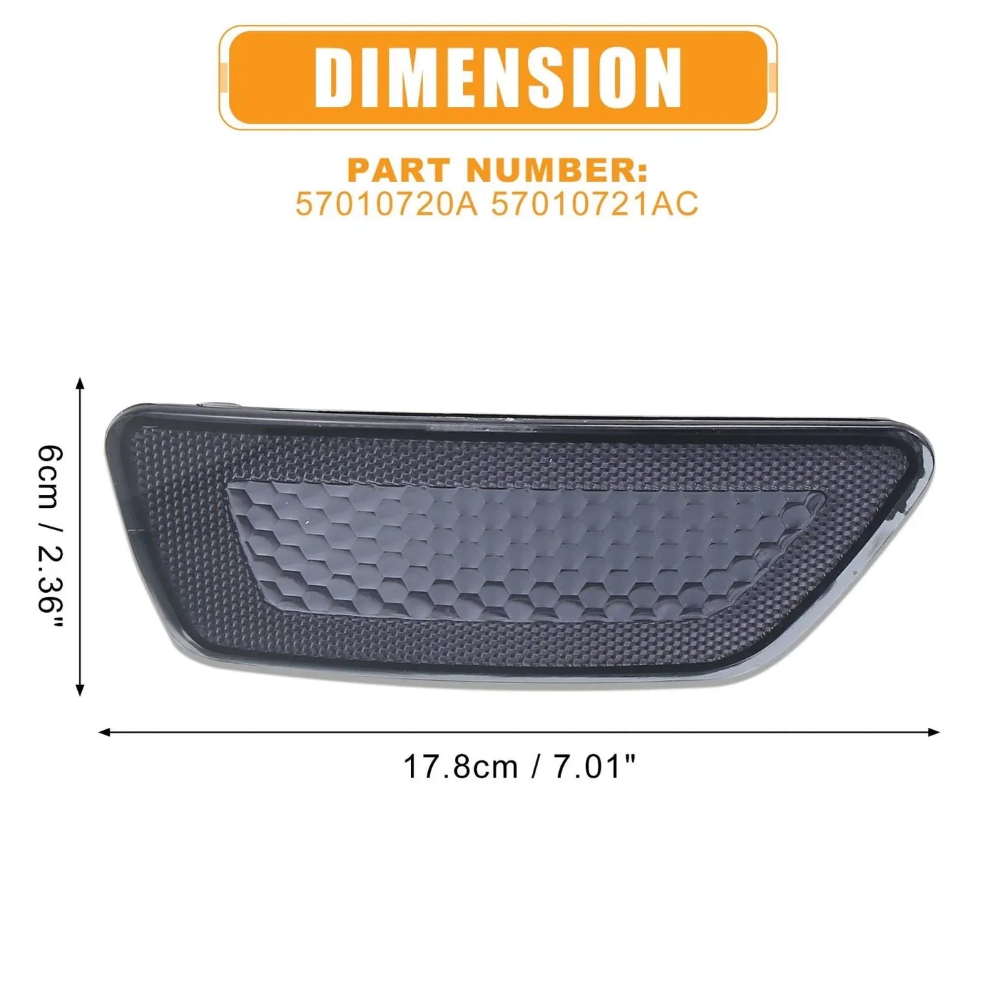 Bumper Reflector for Jeep Grand Cherokee & Dodge Journey Black