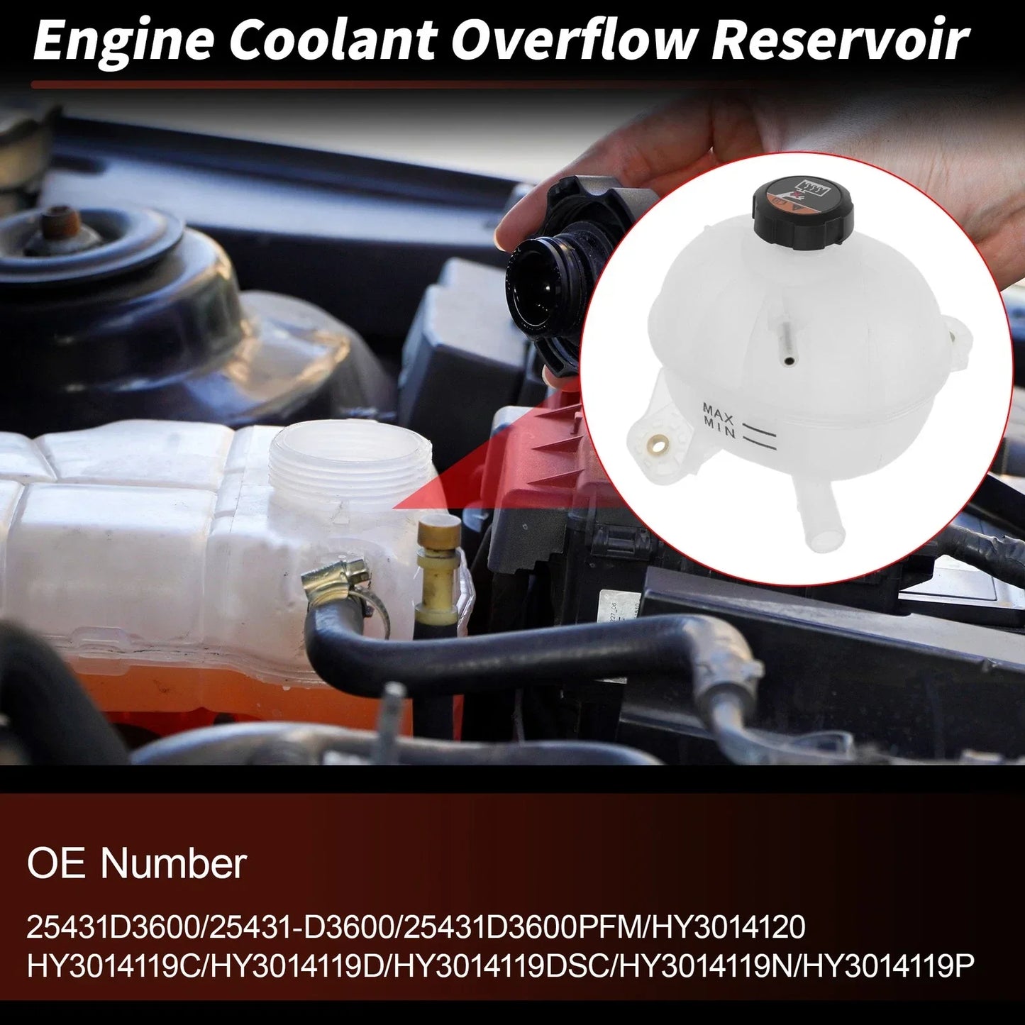 Coolant Expansion Reservoir Tank for Hyundai Tucson (2016-2021)