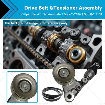 Drive Belt & Tensioner Assembly for Nissan Patrol GU (2007-2016) 3.0 Diesel