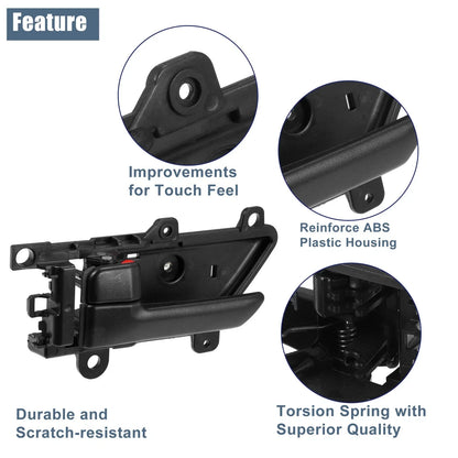 Black Front Left Right Side Interior Door Handles for Hyundai Veracruz (2007-2012)