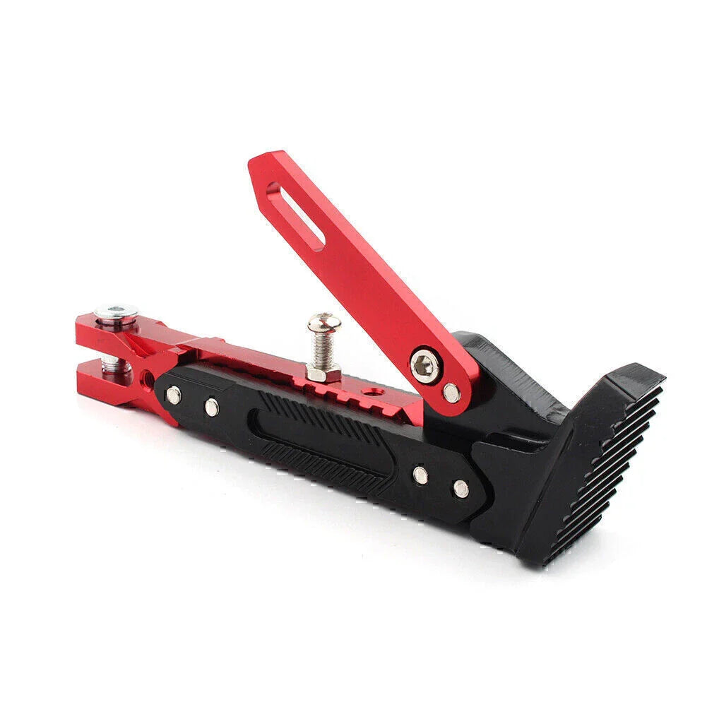 Stainless Steel Adjustable Kickstand for Motorbike Side Support Stand RED