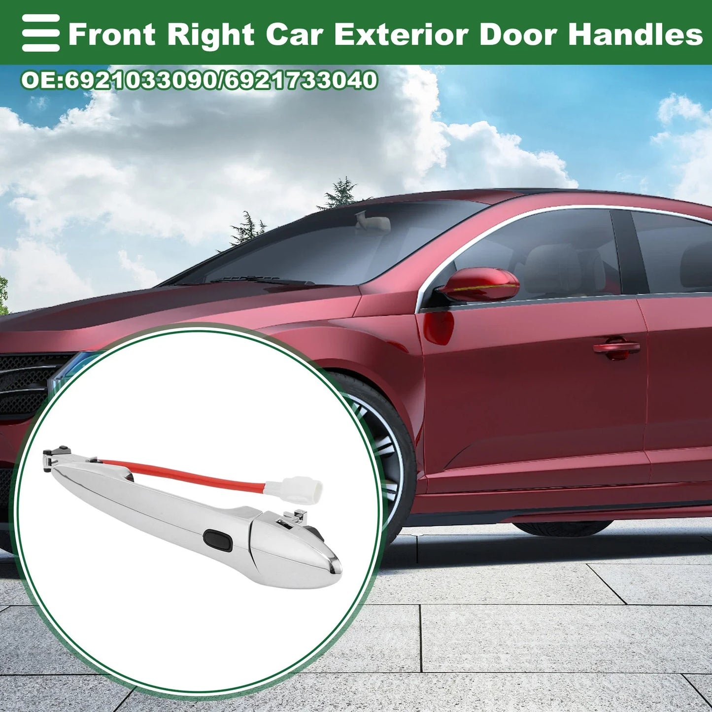 Front Right Exterior Door Handle for Lexus ES350 (2007-2012) Silver Tone