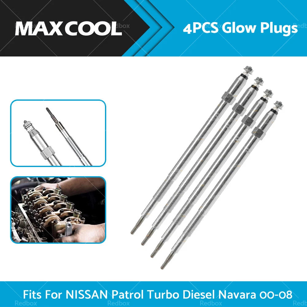 4x Glow Plugs for Nissan Patrol GU, Navara, Elgrand ATE50 Turbo Diesel