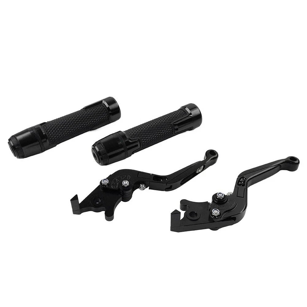 CNC Black Extendable Brake Clutch Lever Grip Set for Honda VFR1200 (2010-2016)