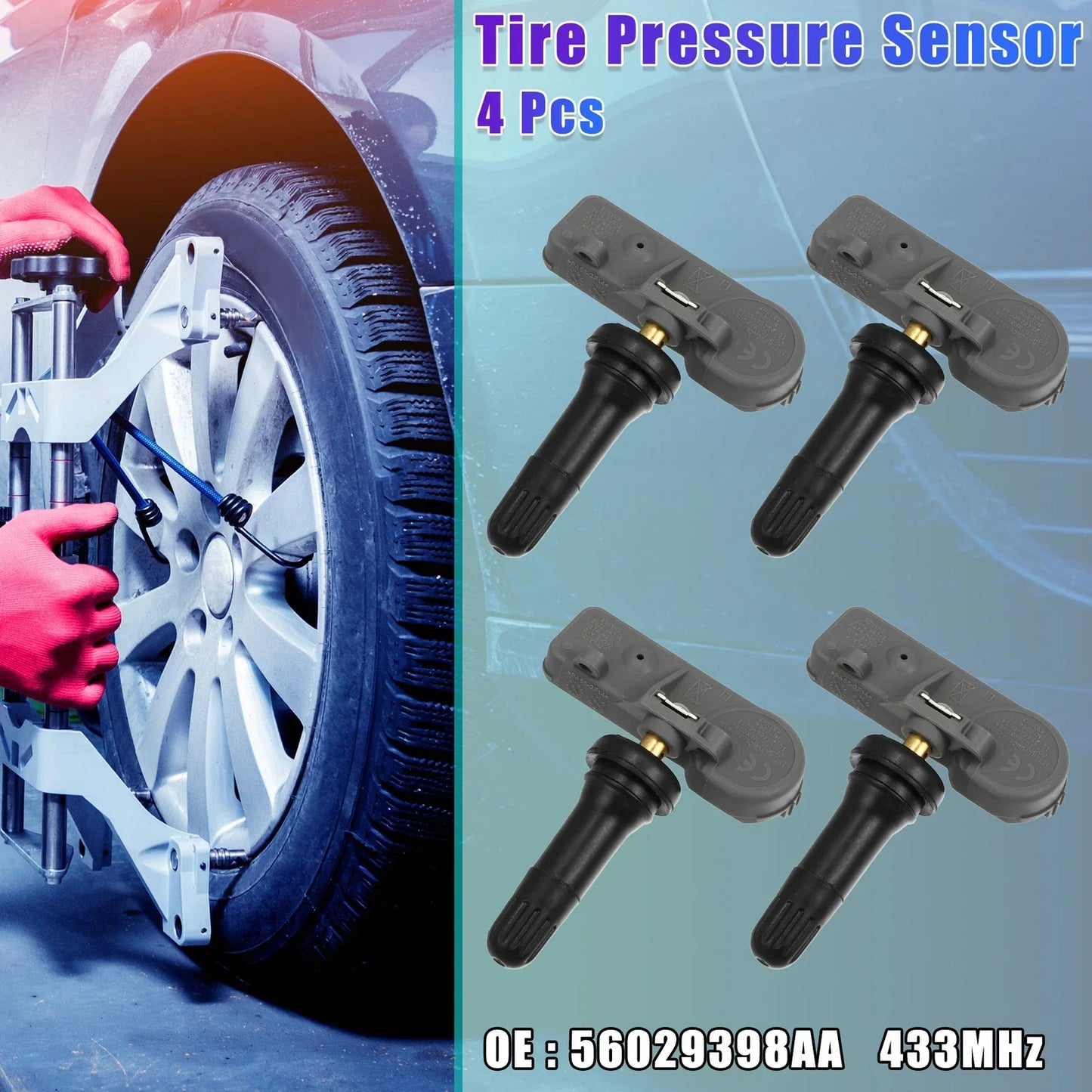 4 x Tire Pressure Monitoring System Sensors 433MHz for Chrysler (2011-2019)
