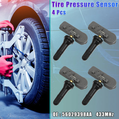 4 x Tire Pressure Monitoring System Sensors 433MHz for Chrysler (2011-2019)