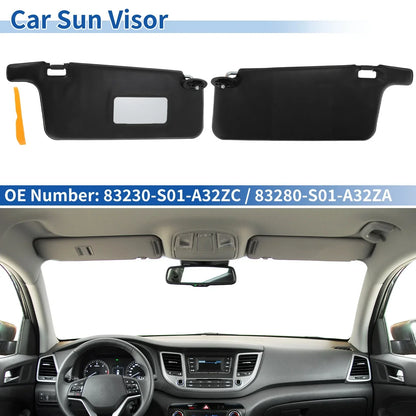 Left & Right Sun Visors for Honda Civic 1996-2000 Black (1996-2000)