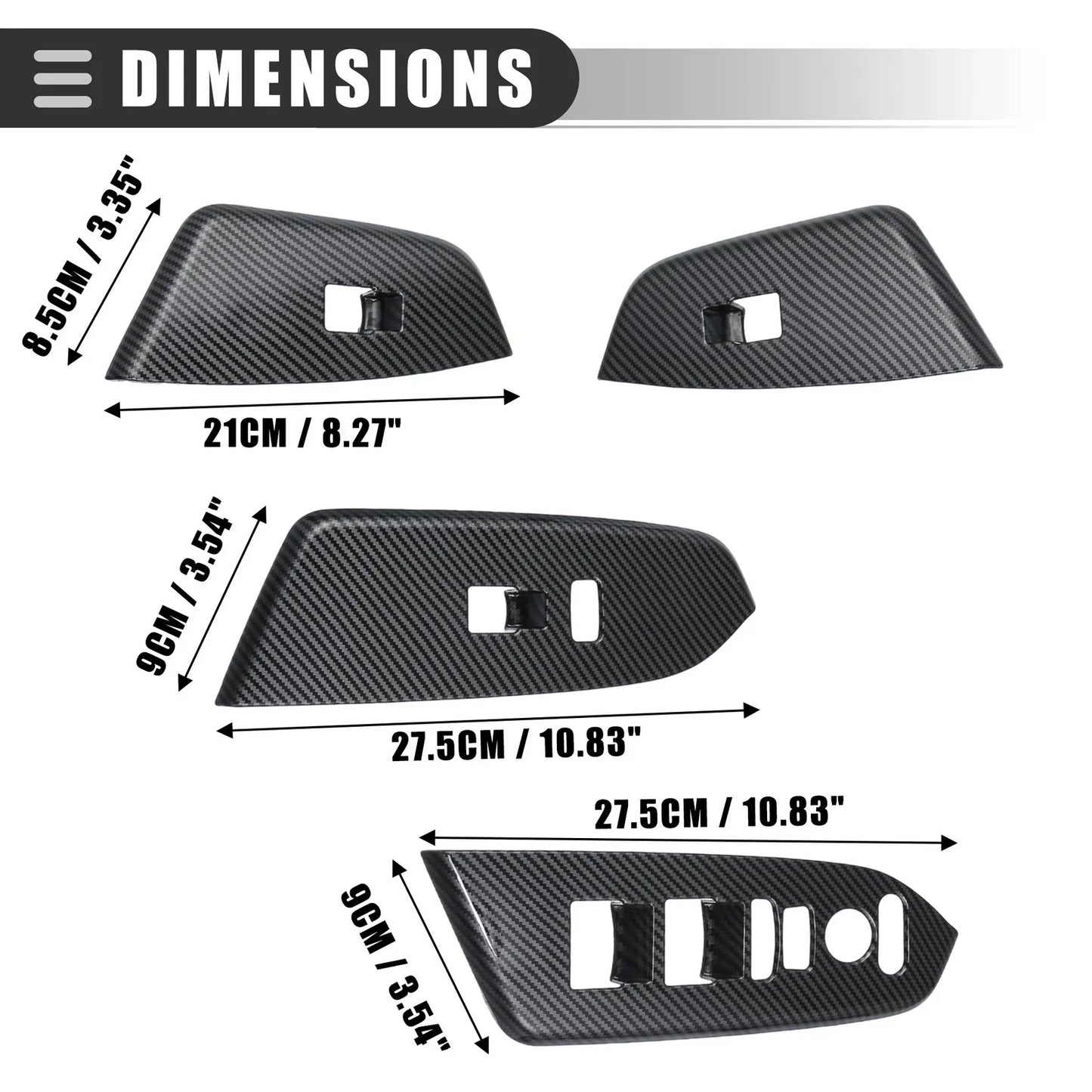 Window Switch Panel Cover Trim for Honda CRV 2017-2022 Carbon Fiber