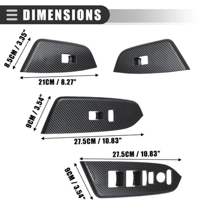 Window Switch Panel Cover Trim for Honda CRV 2017-2022 Carbon Fiber